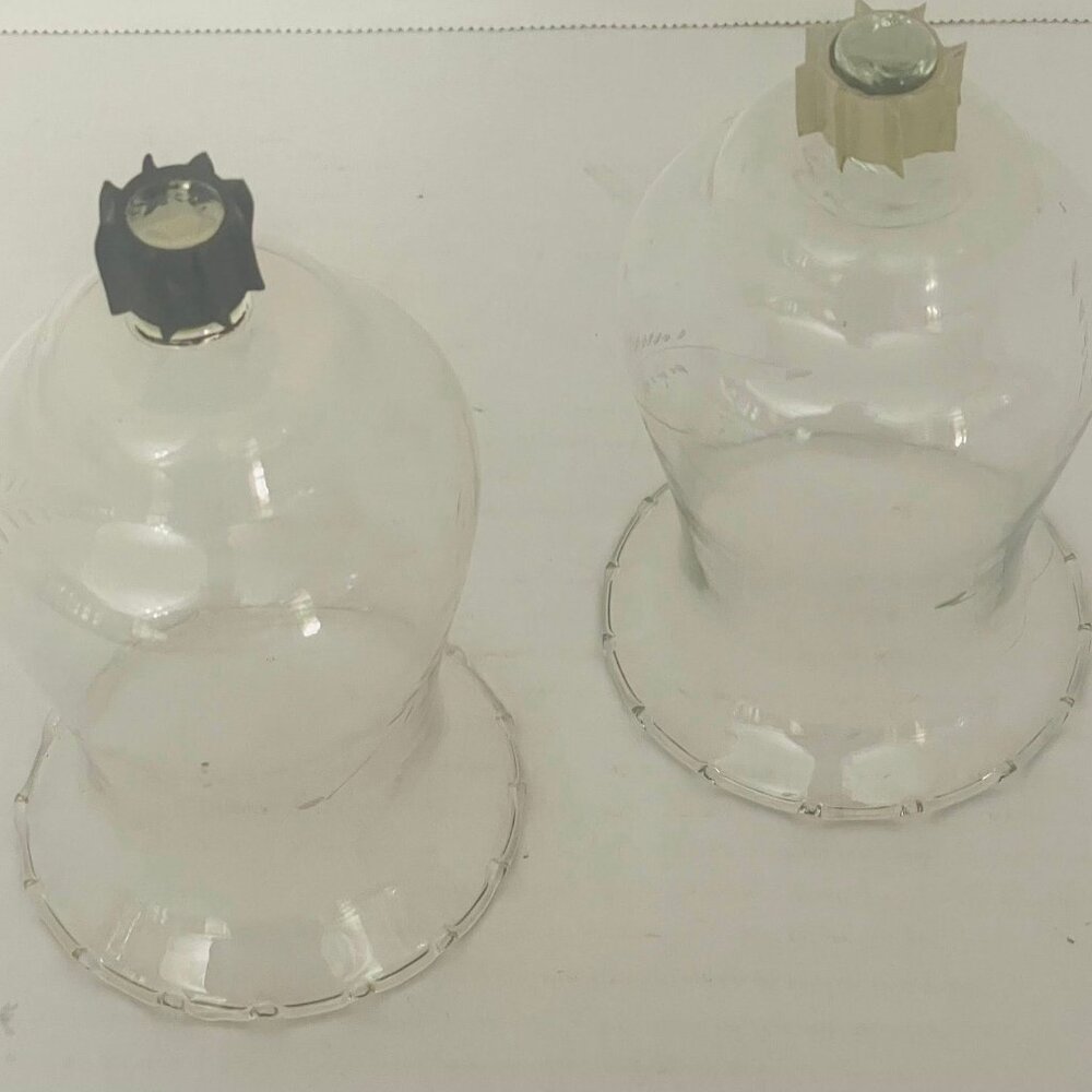 Set Of 2 Vintage Home Interior HOMCO Clear Glass ETCHED WHEAT Votive Cups 5.5”